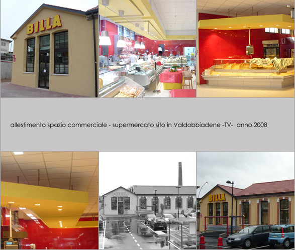 allestimento spazio commerciale - supermercato Valdobbiadene - anno 2008